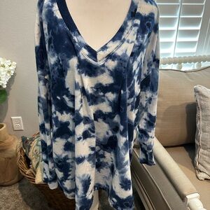 Zac & Rachel Blue Tie-Dye Women's Top